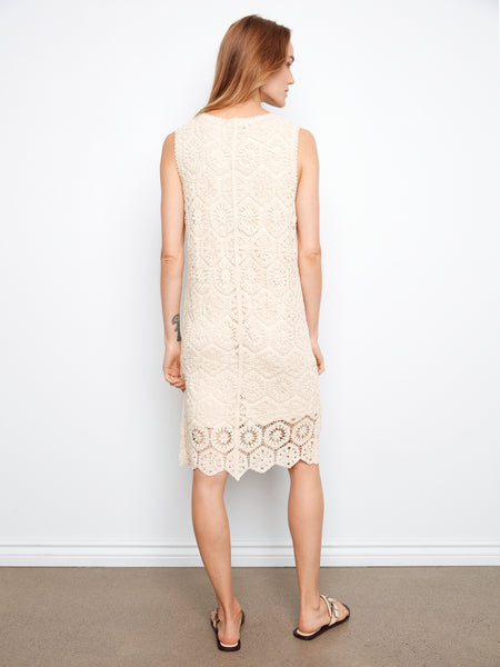 CHARLIE B C3243 CROCHET SLEEVELESS MIDI DRESS