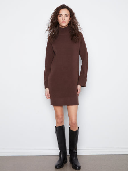 CHARLIE B C3263 TURTLE NECK SWEATER DRESS 2 COLOURS