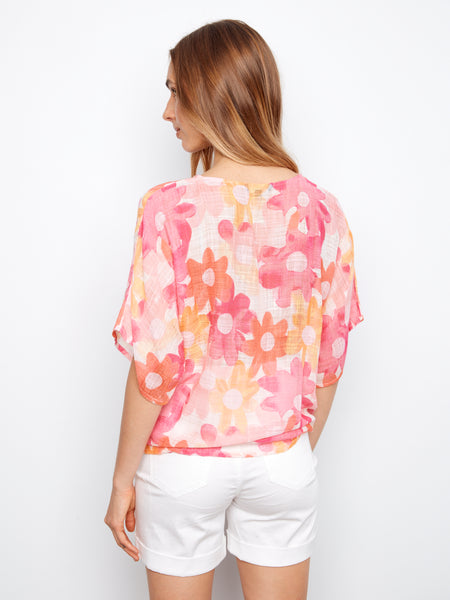 CHARLIE B C4403DD COTTON GAUZE BLOUSE- 2 COLOURS