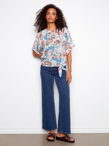 CHARLIE B C4403DD COTTON GAUZE BLOUSE- 2 COLOURS