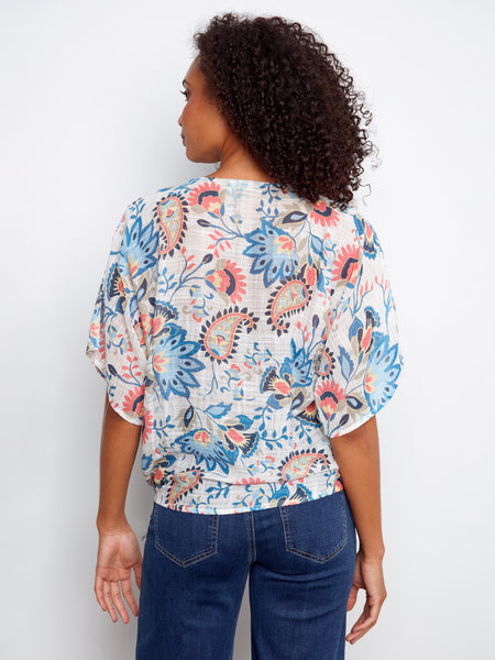 CHARLIE B C4403DD COTTON GAUZE BLOUSE- 2 COLOURS