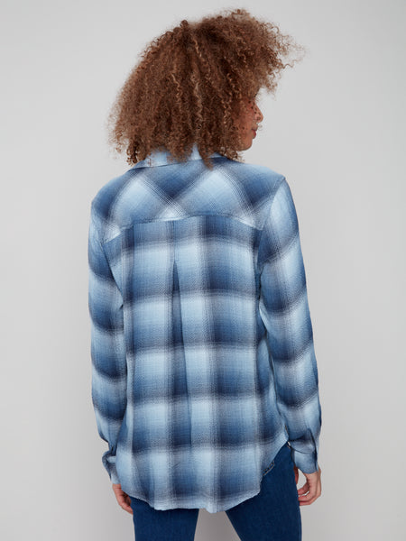 CHARLIE B C4490RR BUTTON FRONT BLOUSE