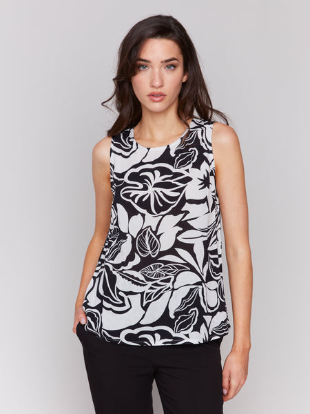 CHARLIE B C4512RP PRINTED VISCOSE SLEEVELESS TOP- 3 COLOURS