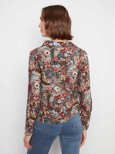 CHARLIE B C4551PP FLORAL BLOUSE