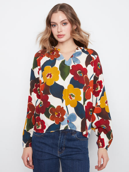 CHARLIE B C4570PR PRINTED BLOUSE 2 COLOURS