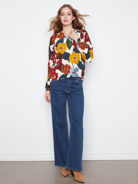 CHARLIE B C4570PR PRINTED BLOUSE 2 COLOURS