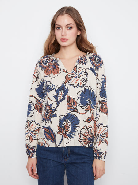 CHARLIE B C4570PR PRINTED BLOUSE 2 COLOURS