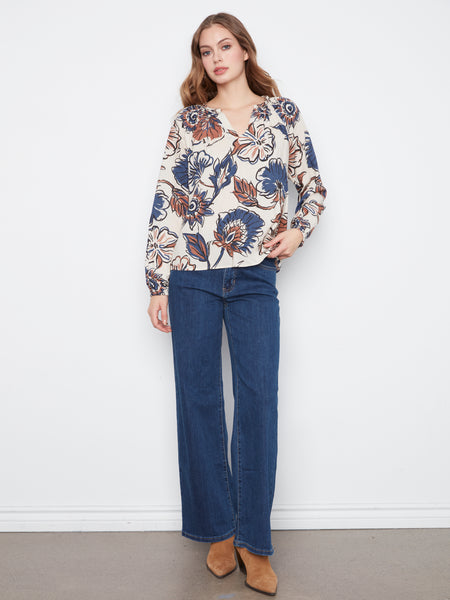 CHARLIE B C4570PR PRINTED BLOUSE 2 COLOURS