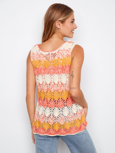 CHARLIE B C4685 CROCHET A-LINE TANK TOP