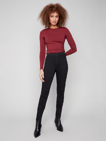 CHARLIE B C5125Z STRETCH COLOURED TWILL PULL-ON PANT