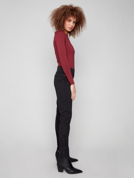 CHARLIE B C5125Z STRETCH COLOURED TWILL PULL-ON PANT