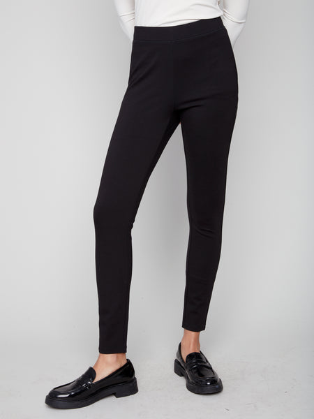 CHARLIE B C5356RR PANT WITH BACK SLITS AND STITCH DETAIL