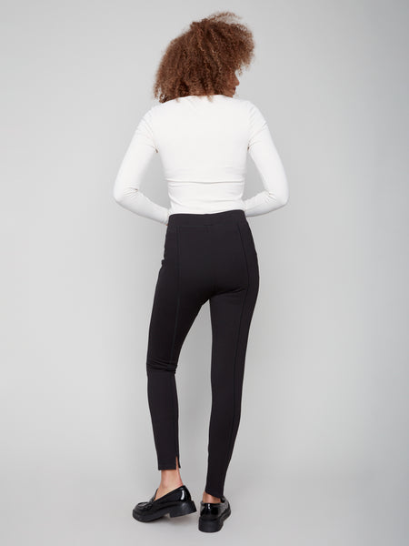 CHARLIE B C5356RR PANT WITH BACK SLITS AND STITCH DETAIL