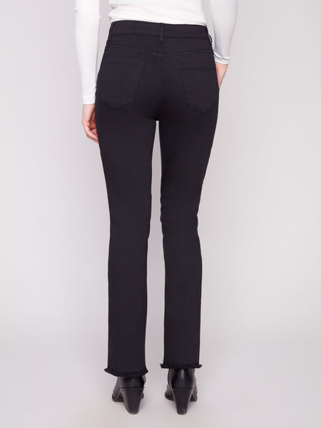 CHARLIE B C5429X BOOTCUT STRETCH DENIM PANTS WITH ASYMMETRICAL HEM- 2 COLOURS