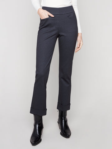 CHARLIE B C5526R PRINTED PDR PANTS WITH POCKETS AND ROLLED CUFFS- 2 COLOURS