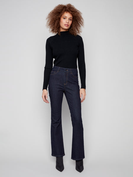 CHARLIE B C5533R BOOTCUT LEG 5 POCKET STRETCH DENIM PANTS