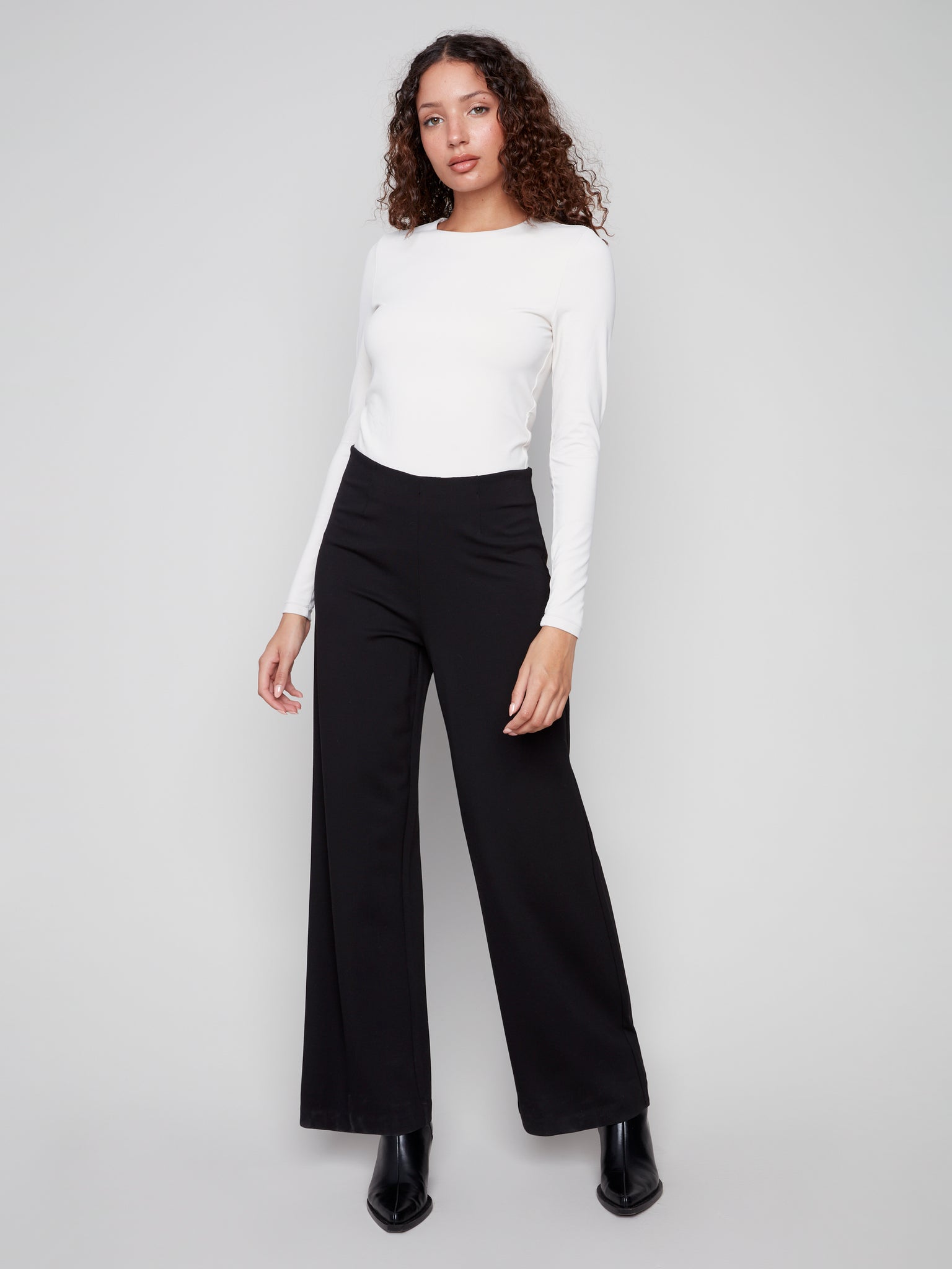 CHARLIE B C5540R PULL ON WIDE LEG PANT