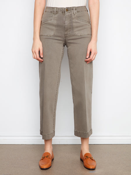 CHARLIE B C5660R CROPPED WIDE LEG STRETCH DENIM PANTS WITH PATCH POCKETS- 3 colours