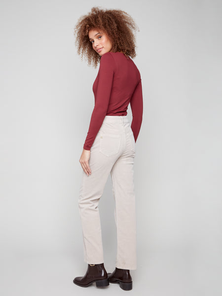 CHARLIE B C5684 STRAIGHT LEG CORDUROY PANTS