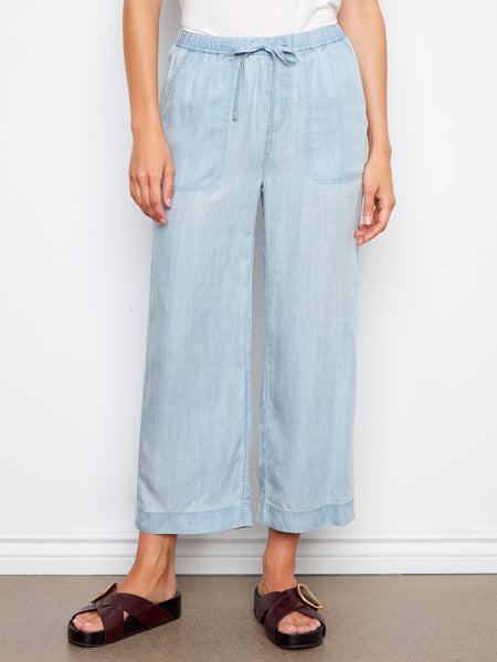 CHARLIE B C5768 TENCEL WIDELEG JOGGER PANTS- 3 COLOURS