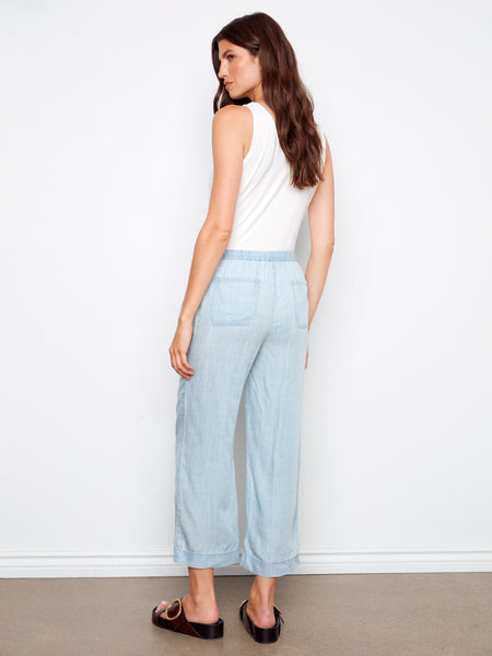 CHARLIE B C5768 TENCEL WIDELEG JOGGER PANTS- 3 COLOURS