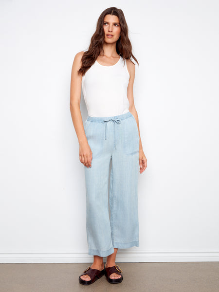 CHARLIE B C5768 TENCEL WIDELEG JOGGER PANTS- 3 COLOURS