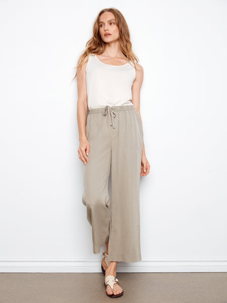 CHARLIE B C5768 TENCEL WIDELEG JOGGER PANTS- 3 COLOURS