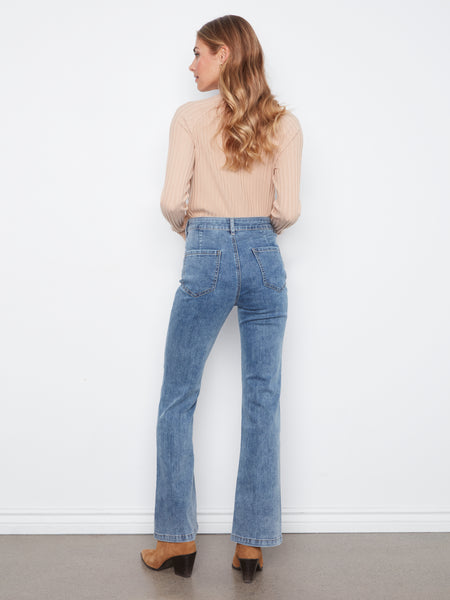 CHARLIE B C5845 EMBROIDERED HEART JEAN