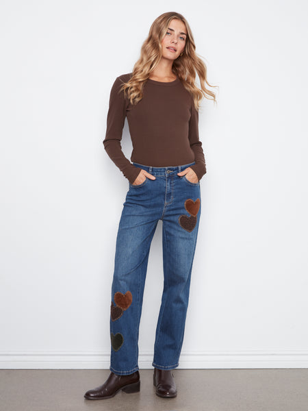 CHARLIE B C5846 EMBROIDERED JEAN