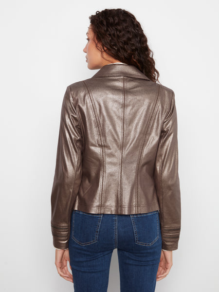 CHARLIE B C6231YR FAUX LEATHER MOTO JACKET 4 COLOURS