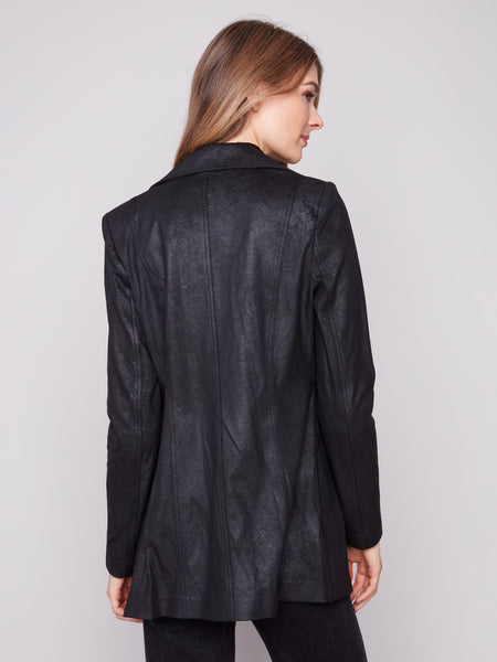 CHARLIE B C6270RR VINTAGE TEXTURE FAUX SUEDE LONG JACKET- 2 COLOURS