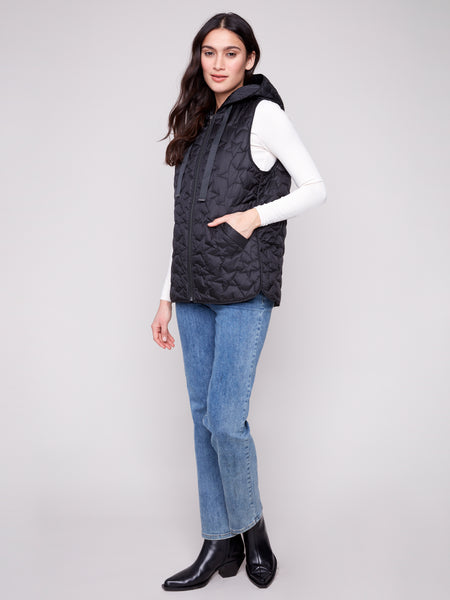 CHARLIE B C6364 STAR QUILTED SHORT VEST
