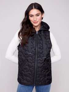 CHARLIE B C6364 STAR QUILTED SHORT VEST