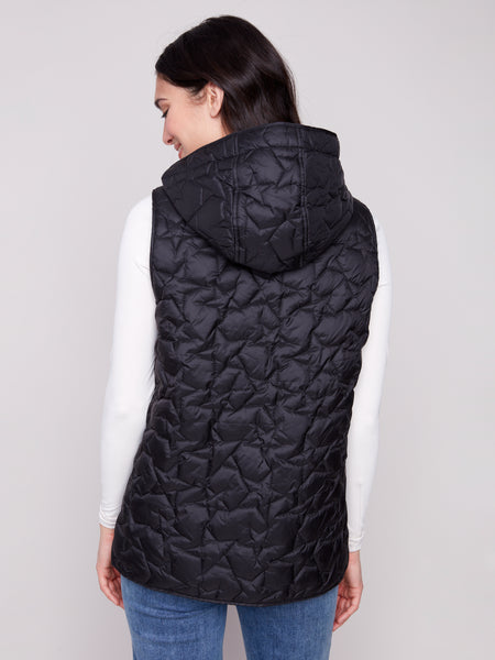 CHARLIE B C6364 STAR QUILTED SHORT VEST