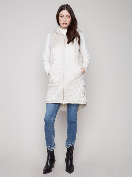 CHARLIE B C6365 PEARLIZED LONG VEST
