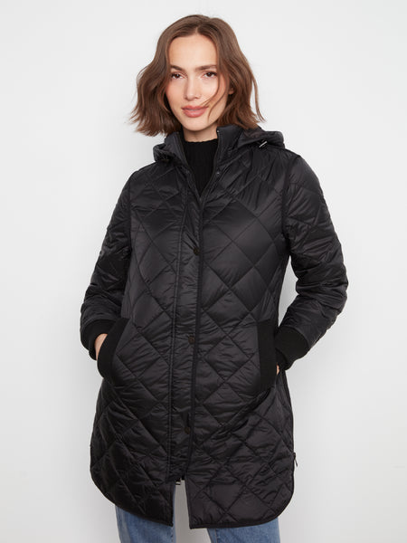 CHARLIE B C6430 COAT WITH HOOD 3 COLOURS