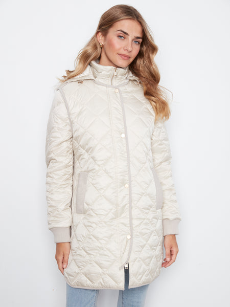 CHARLIE B C6430 COAT WITH HOOD 3 COLOURS