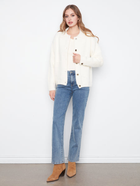 CHARLIE B C6432 SWEATER JACKET