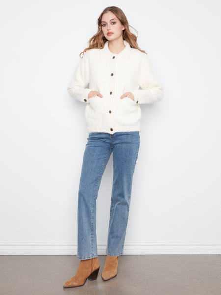 CHARLIE B C6432 SWEATER JACKET
