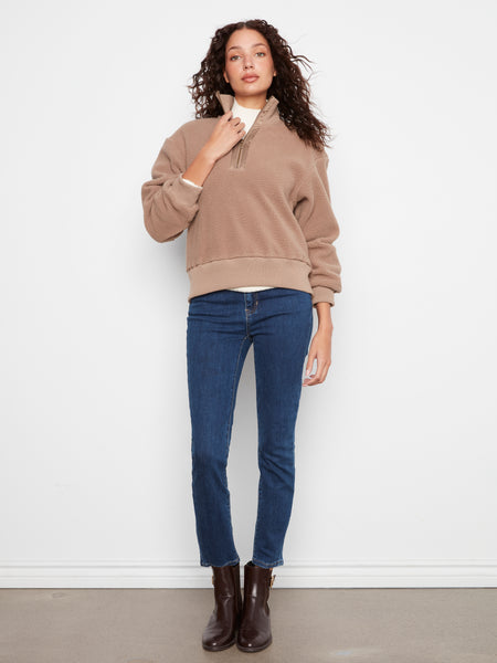 CHARLIE B C6443 HALf ZIP SWEATER 2 colours