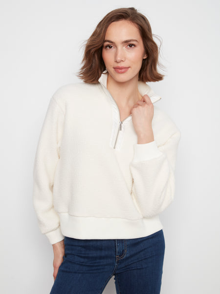 CHARLIE B C6443 HALf ZIP SWEATER 2 colours
