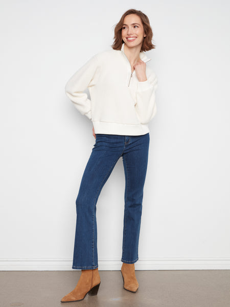 CHARLIE B C6443 HALf ZIP SWEATER 2 colours
