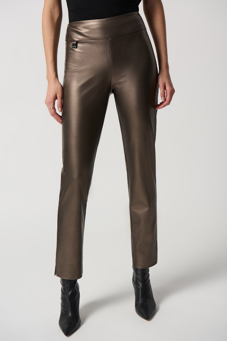 Joseph Ribkoff 234257  Metallic Faux Leather Slim Fit Pull-On Pants