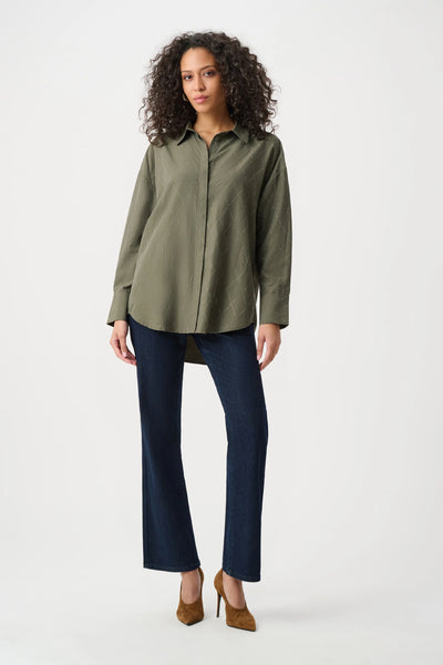 Joseph Ribkoff 263922 Tencel Boxy Blouse With All-Over Rhinestone Detail