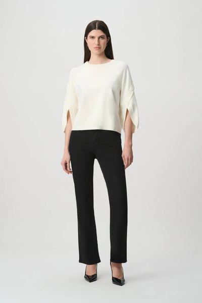 JOSEPH RIBKOFF 263935 Brushed Viscose And Nylon Knit Tulip Sleeve Sweater