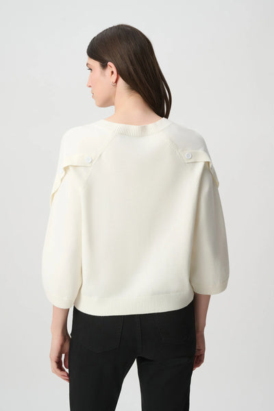 JOSEPH RIBKOFF 263935 Brushed Viscose And Nylon Knit Tulip Sleeve Sweater