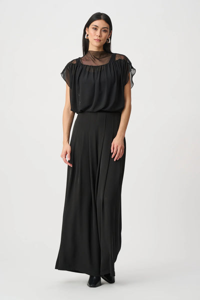 JOSEPH RIBKOFF 263198 Chiffon And Silky Knit Blouson Top
