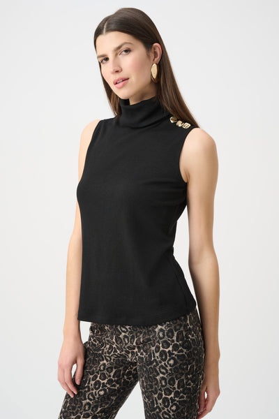 JOSEPH RIBKOFF 263101 Jacquard Sweater Knit Fitted Turtleneck Top