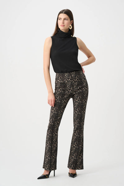 JOSEPH RIBKOFF 263101 Jacquard Sweater Knit Fitted Turtleneck Top