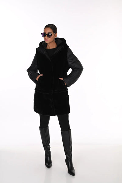 Frank Lyman 263805 16-WAY REVERSIBLE PUFFER & FAUX FUR COAT